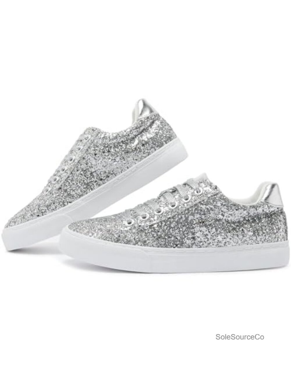 Glitter Sequin Low Top Lace Up Fashion Sneakers Casual Concert Shoes